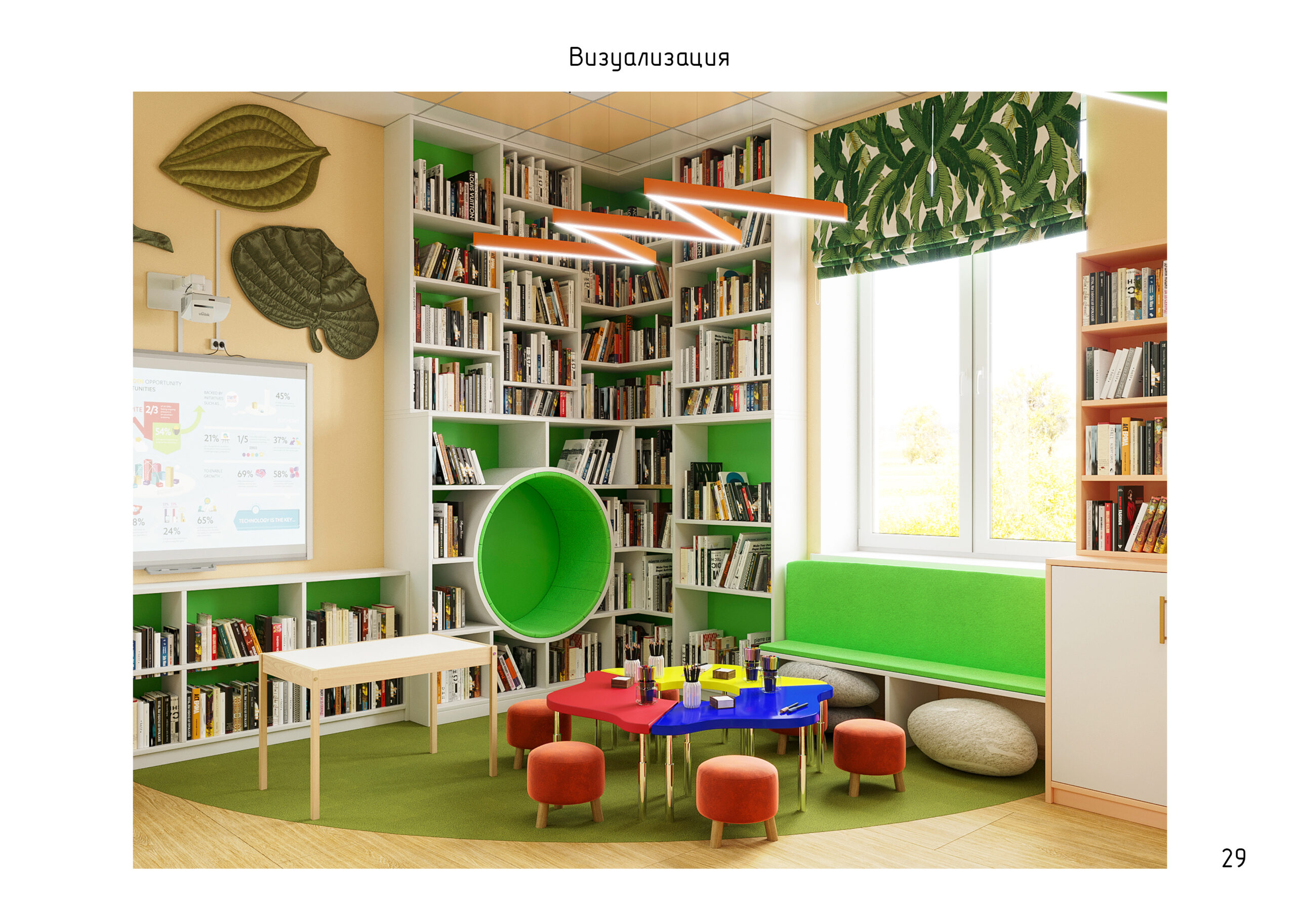 Дизайн помещений Ковардицкой сельской библиотеки